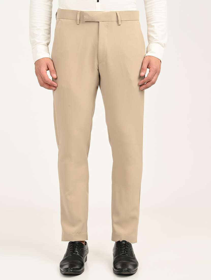 men solid mid rise slim fit formal trouser - 22088446 - Zoom Image - 0