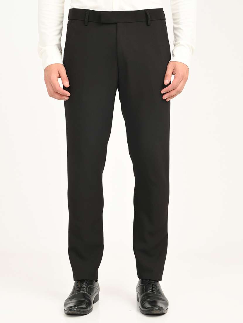 men solid mid rise slim fit formal trouser - 22088447 - Zoom Image - 0