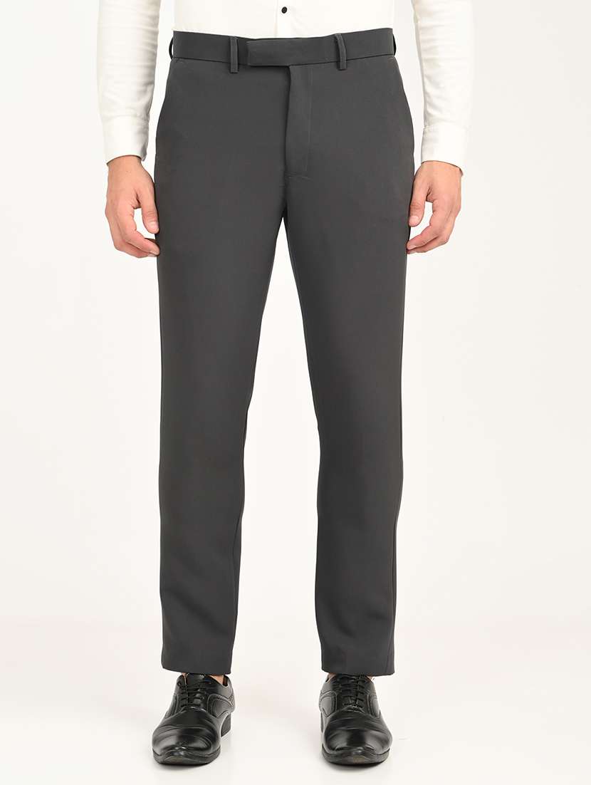 men solid mid rise slim fit formal trouser - 22088448 - Zoom Image - 0