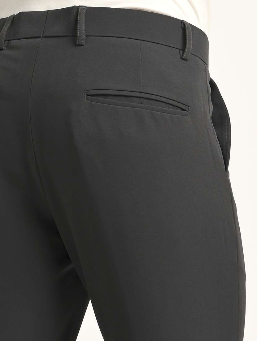 men solid mid rise slim fit formal trouser - 22088448 - Standard Image - 3