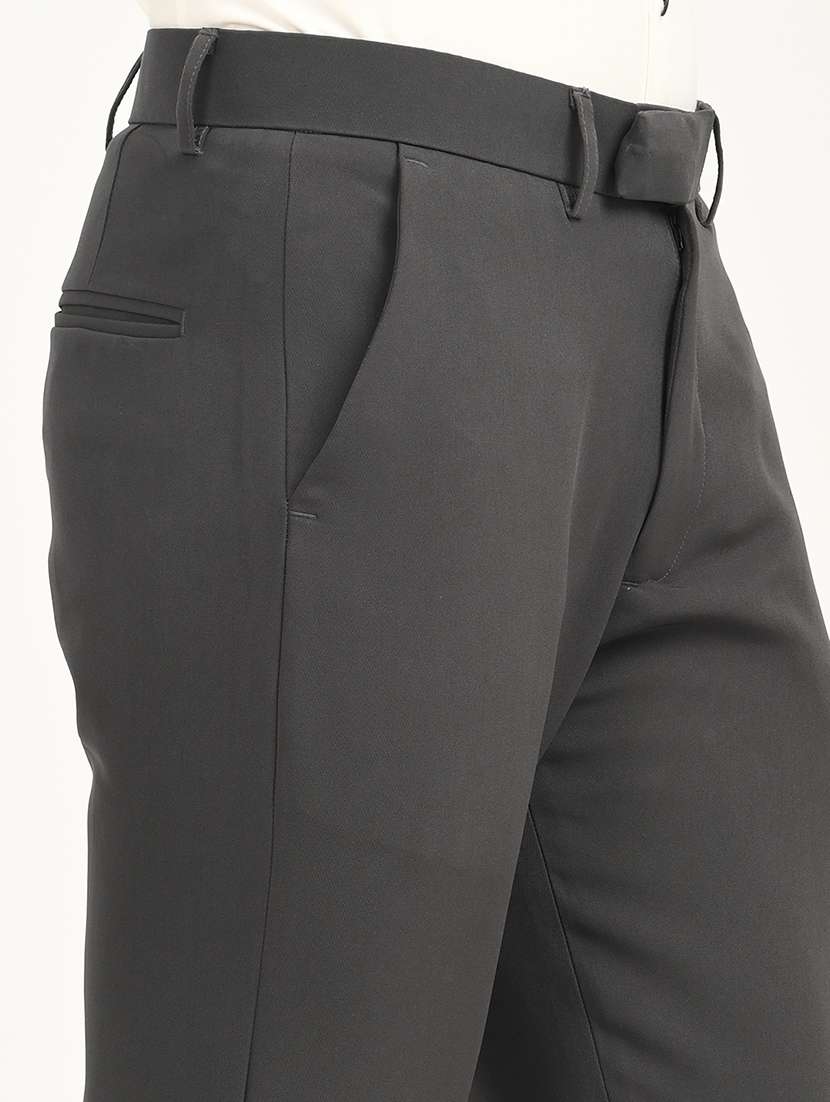 men solid mid rise slim fit formal trouser - 22088448 - Standard Image - 5