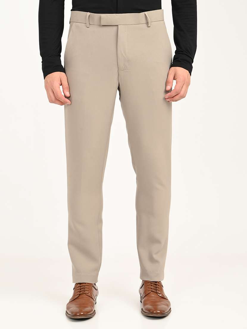 men solid mid rise slim fit formal trouser - 22088450 - Zoom Image - 0