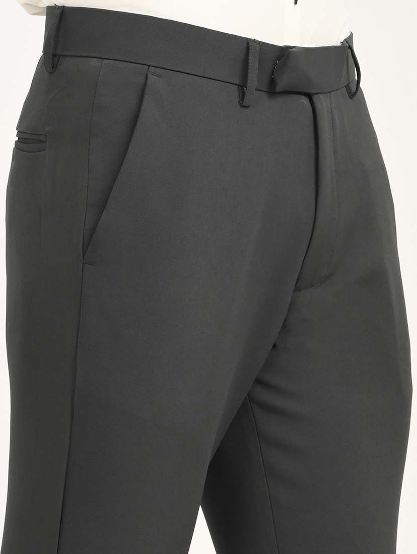 men solid mid rise slim fit formal trouser - 22088451 - Standard Image - 5