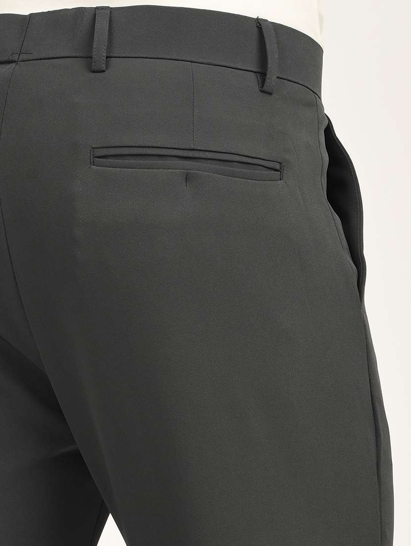 men solid mid rise slim fit formal trouser - 22088453 - Standard Image - 5