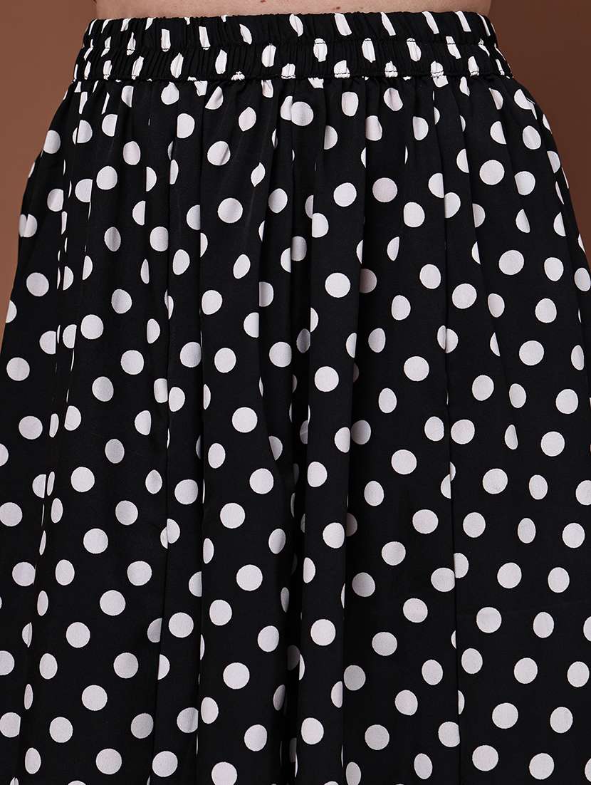 women polka dot printed high rise flared skirt - 22088455 - Standard Image - 5