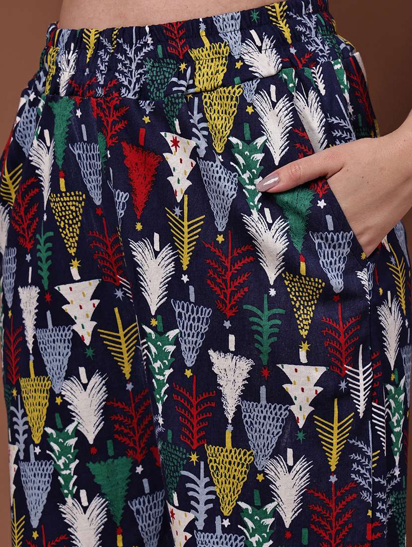 women printed mid rise lounge wear pajama - 22088459 -  Standard Image - 5