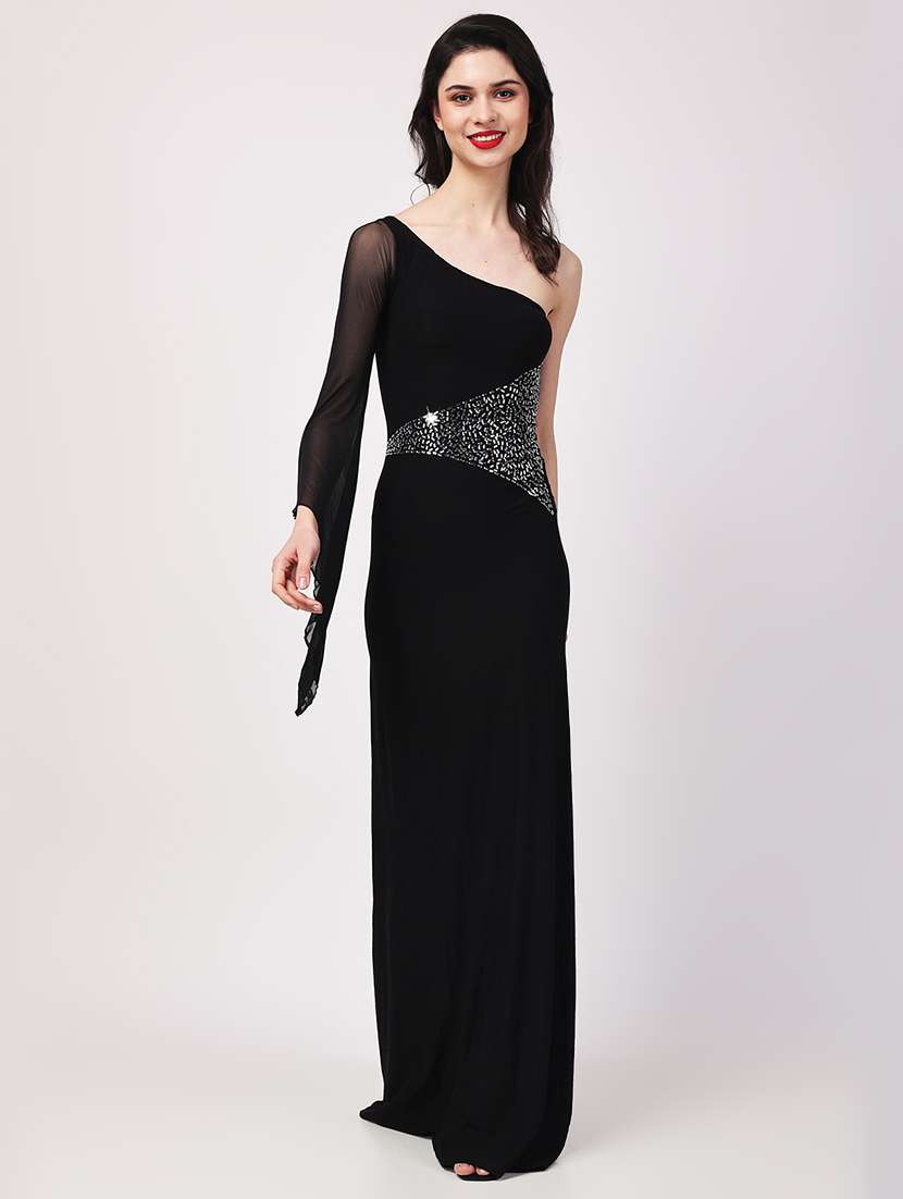 black viscose bodycon dress - 22088468 -  Standard Image - 3