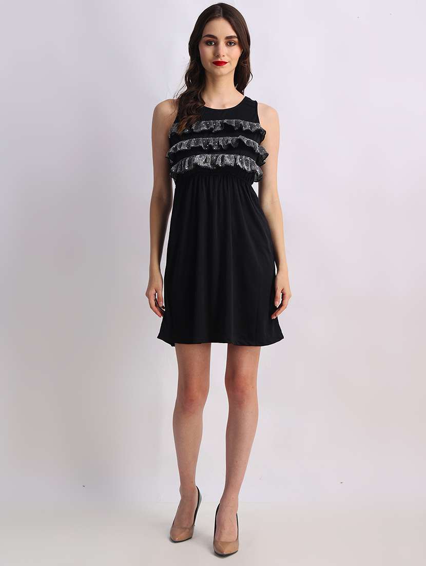 women self designed sleeveless a-line dress - 22088470 -  Standard Image - 3