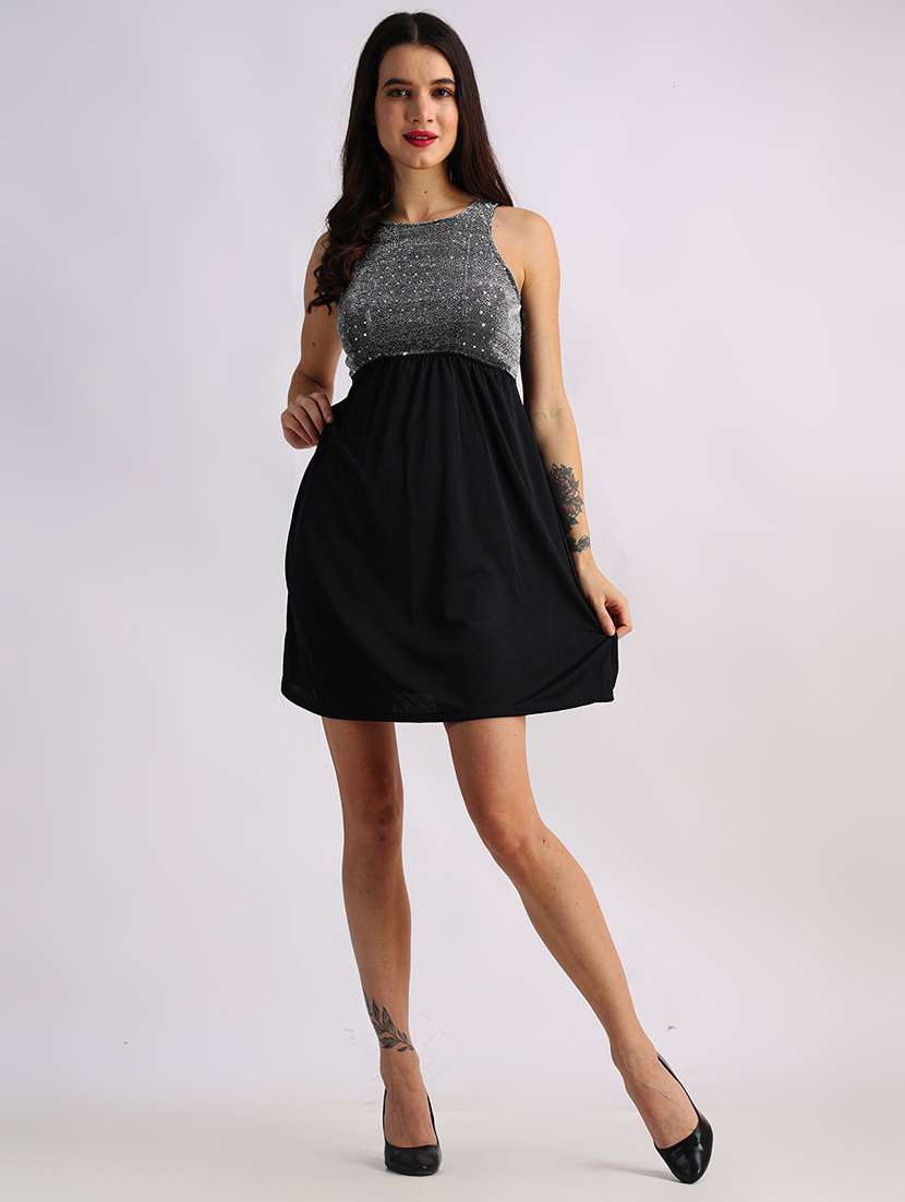 women self designed sleeveless a-line dress - 22088471 -  Standard Image - 5