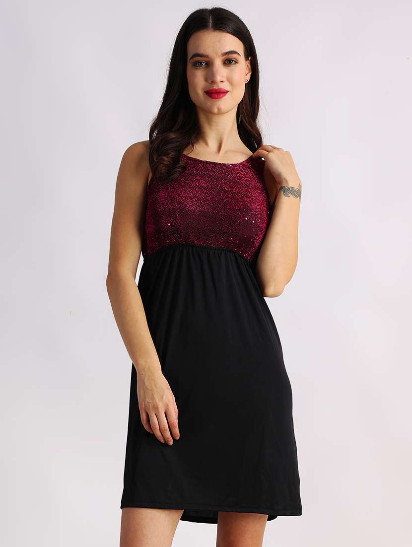 women embellished sleeveless a-line dress
