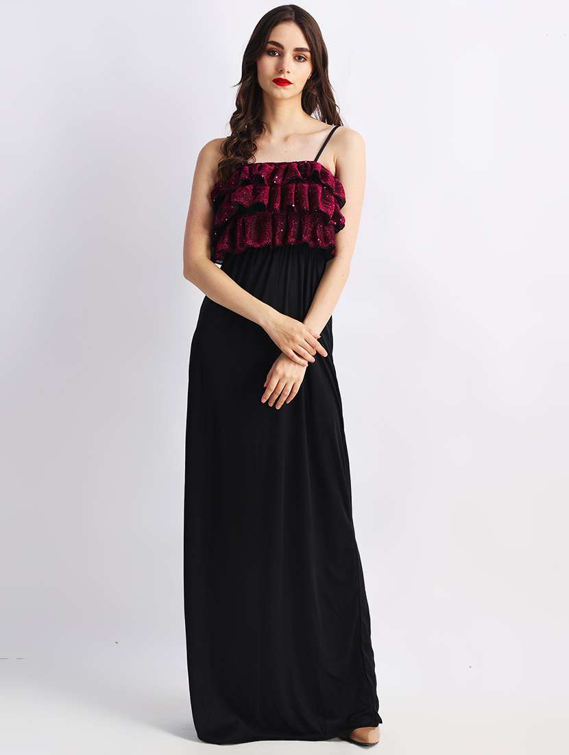 women self designed shoulder strap a-line dress - 22088473 -  Zoom Image - 0