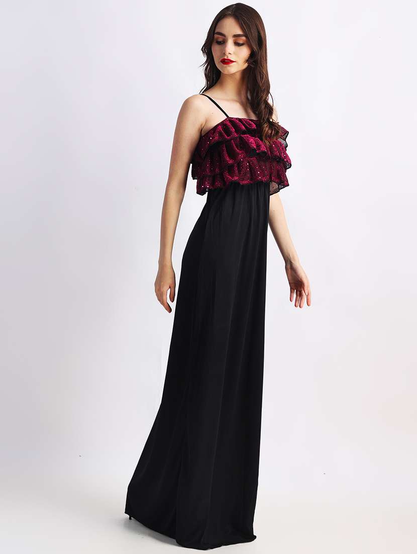 women self designed shoulder strap a-line dress - 22088473 - Standard Image - 3