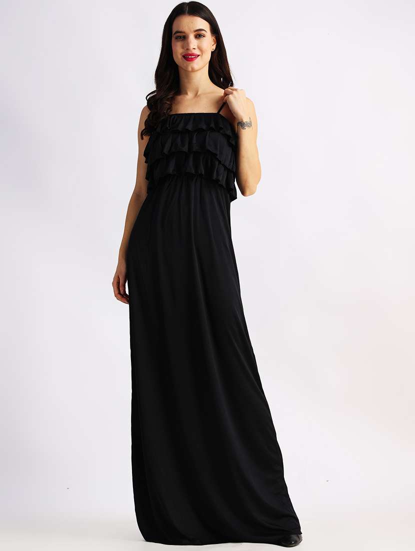 women self designed shoulder strap a-line dress