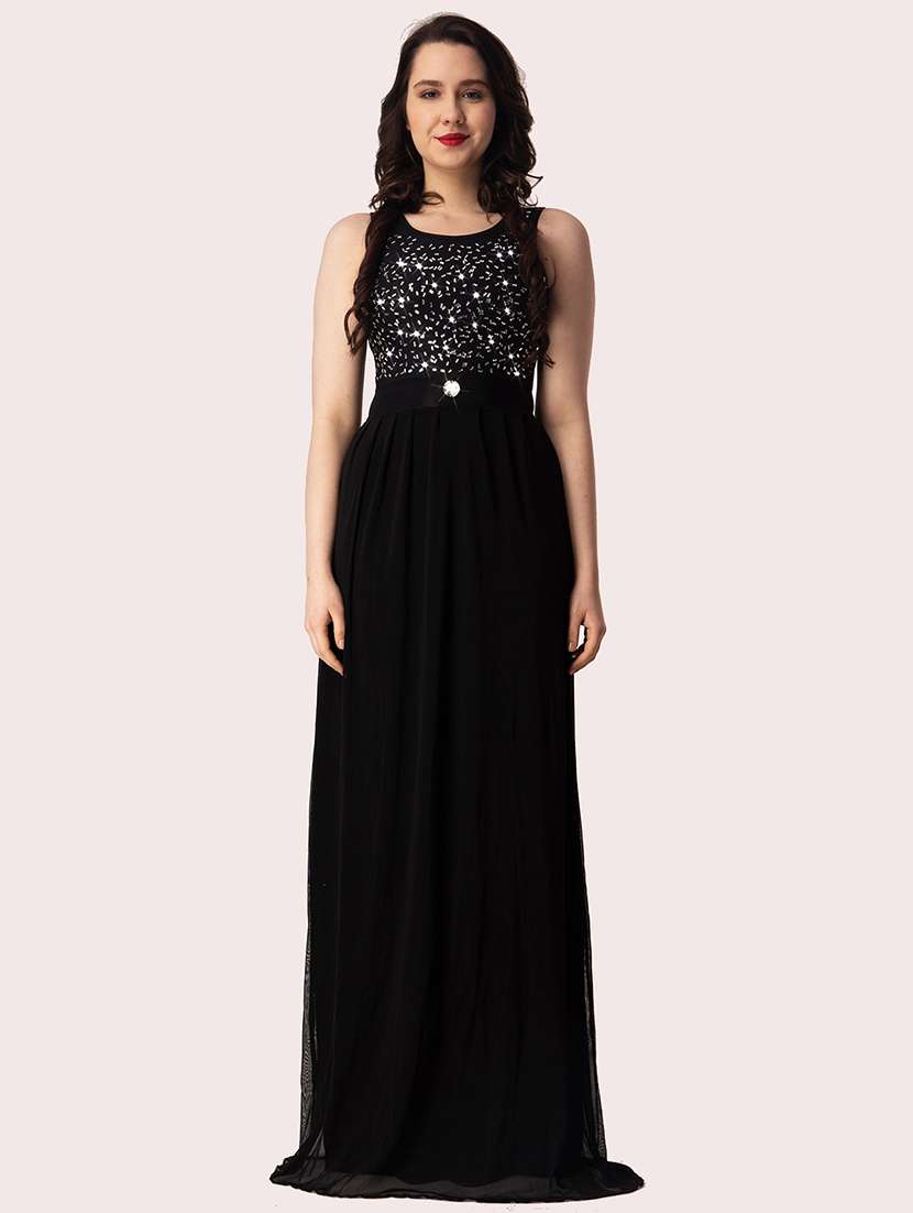 women emebllished sleeveless a-line dress - 22088486 -  Zoom Image - 0