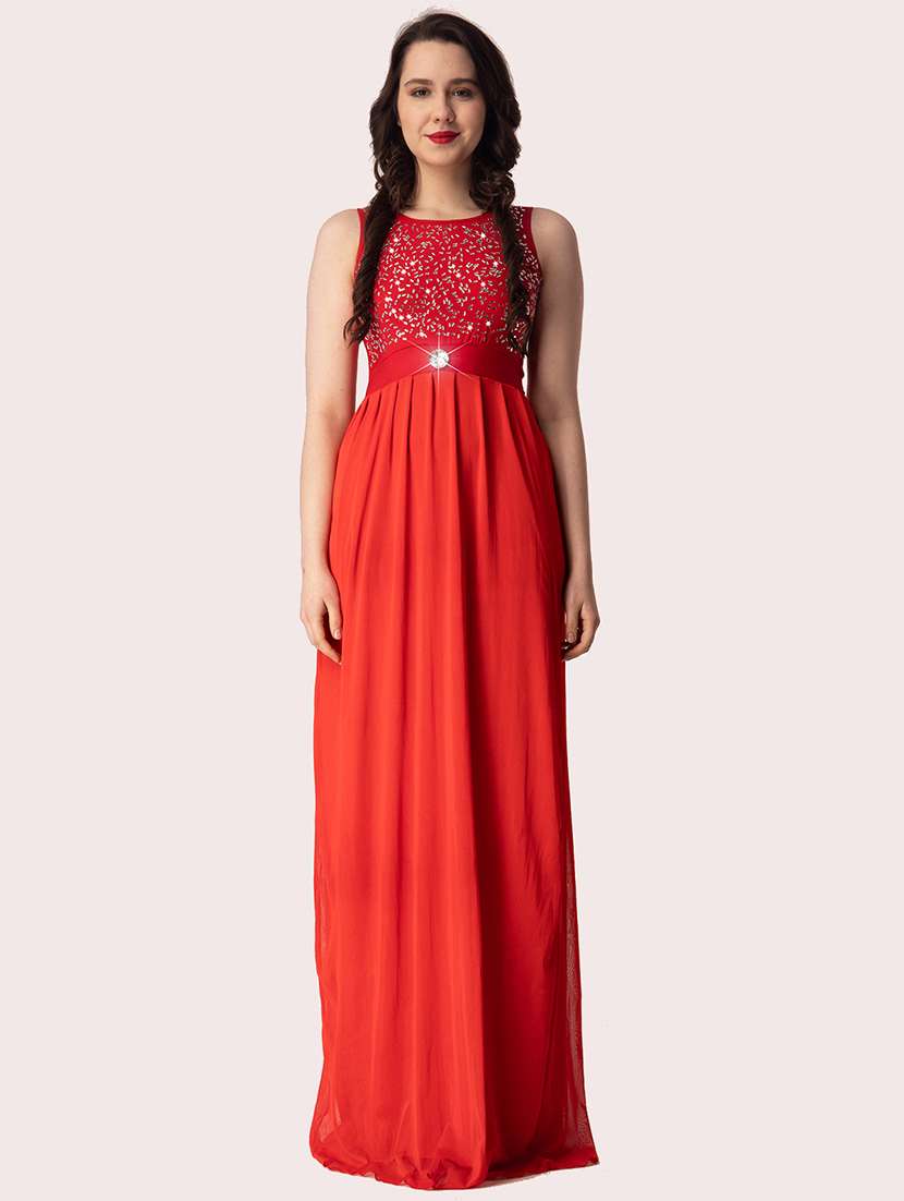 women emebllished sleeveless a-line dress - 22088487 -  Zoom Image - 0