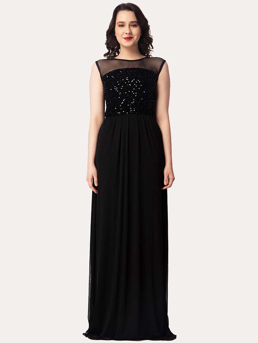 women emebllished round neck sleeveless a-line dress - 22088488 -  Zoom Image - 0