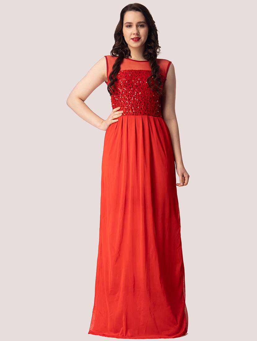 women emebllished round neck sleeveless a-line dress - 22088489 - Standard Image - 3