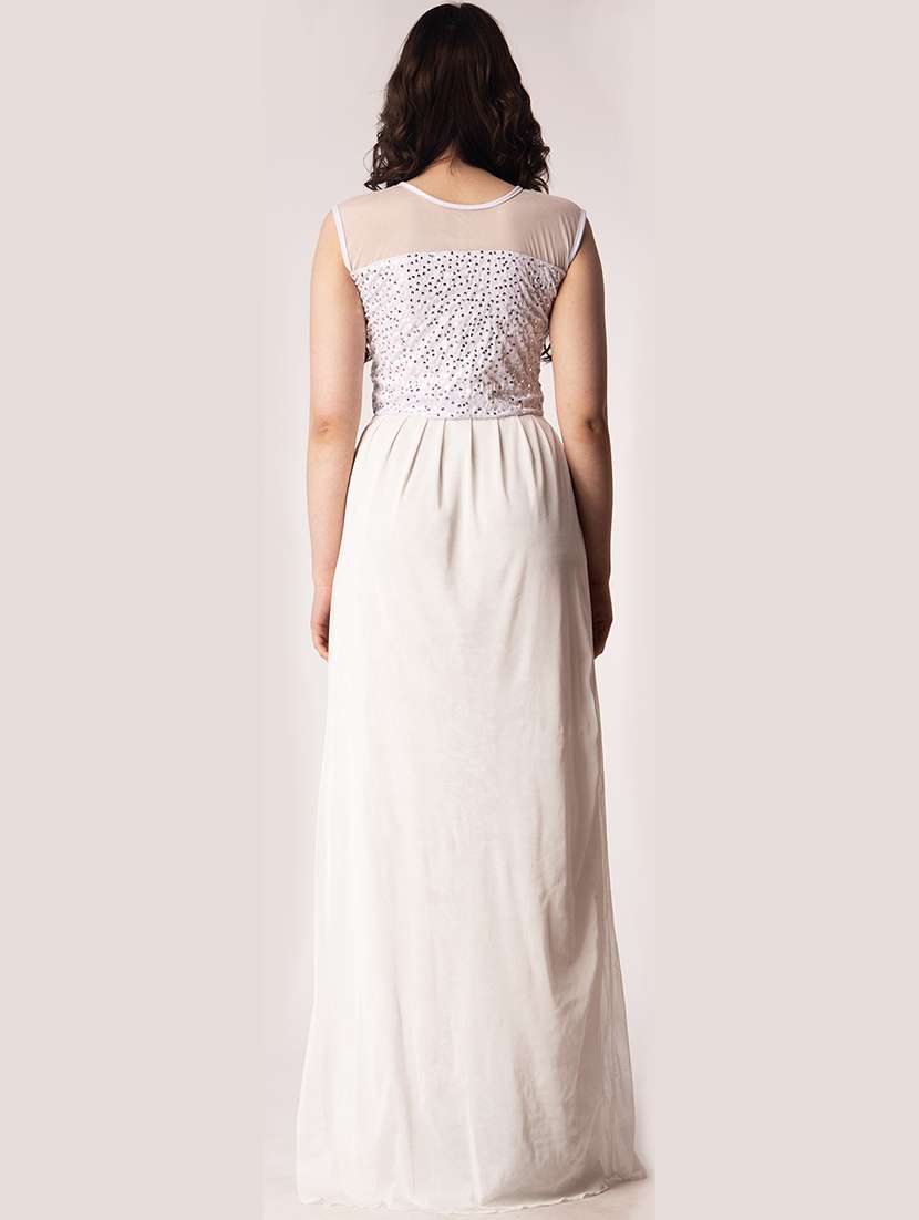 women emebllished round neck sleeveless a-line dress - 22088490 - Standard Image - 3