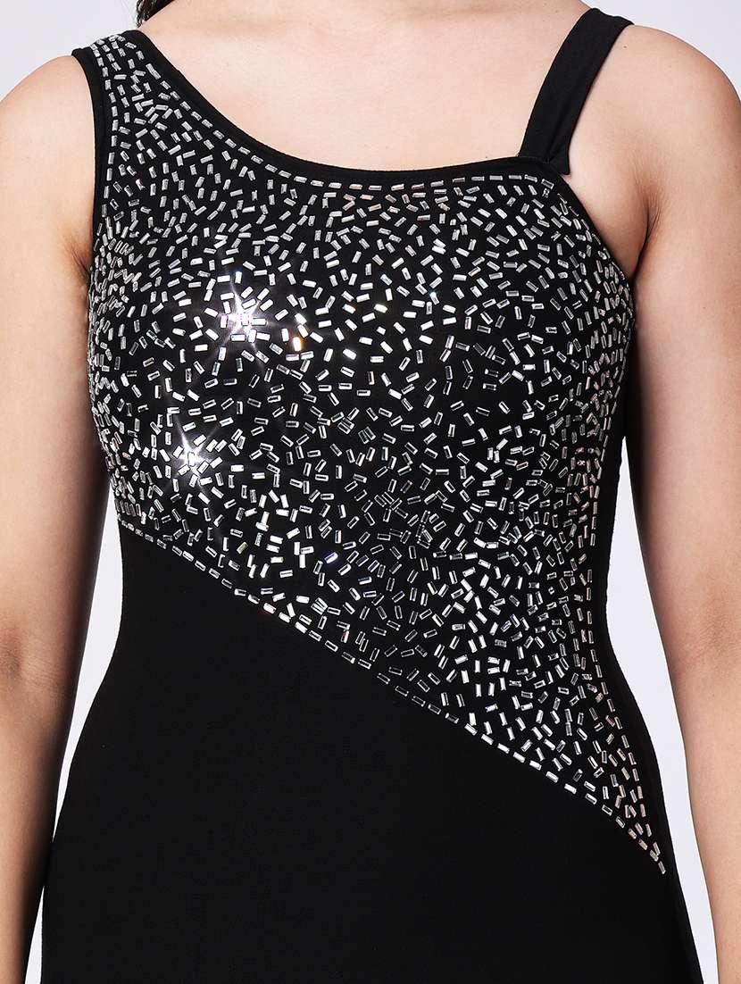 women emebllished round neck sleeveless dress - 22088492 - Standard Image - 3