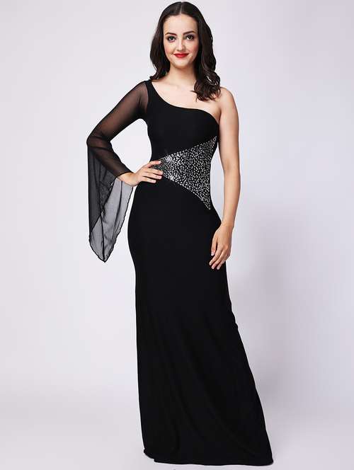 black viscose aline dress - 22088494 -  Standard Image - 0