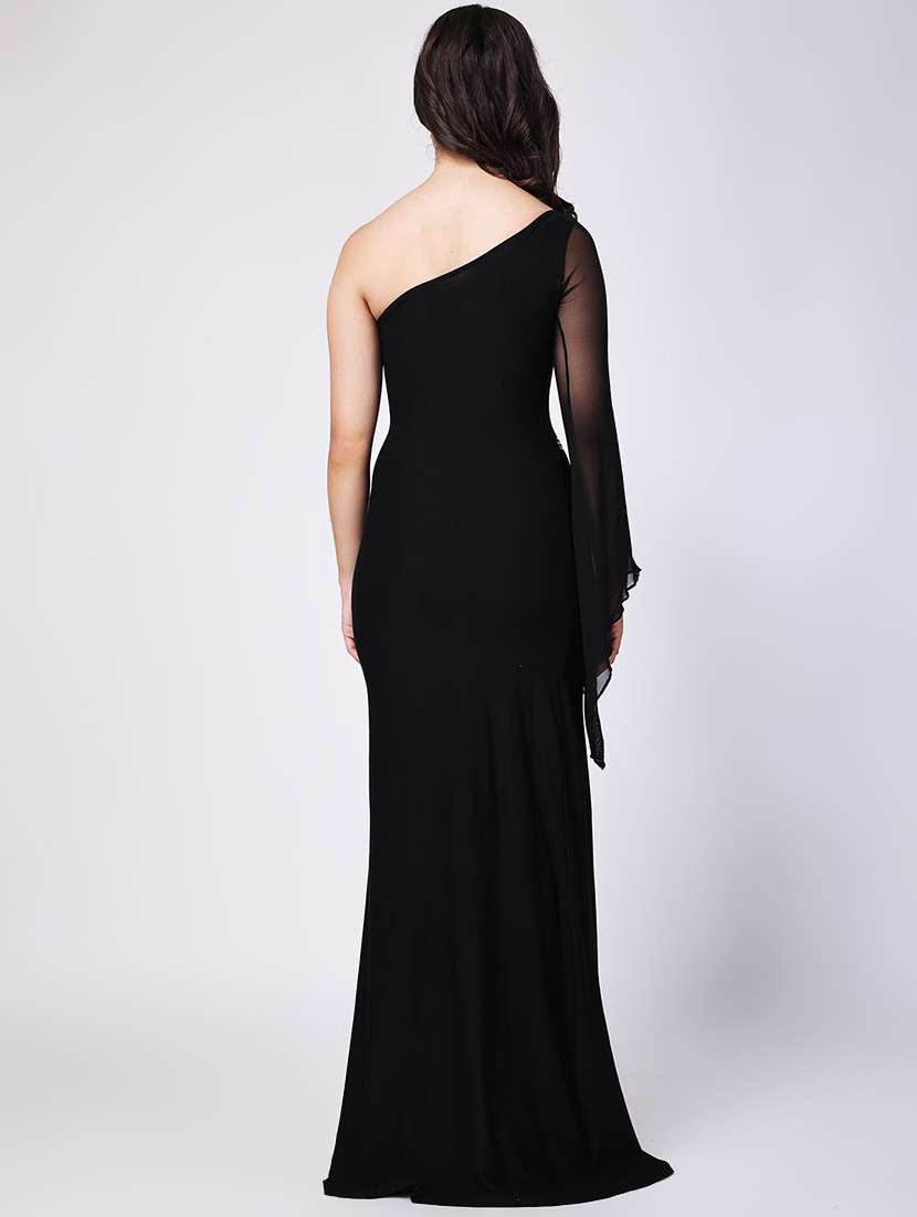 black viscose aline dress - 22088494 -  Standard Image - 3