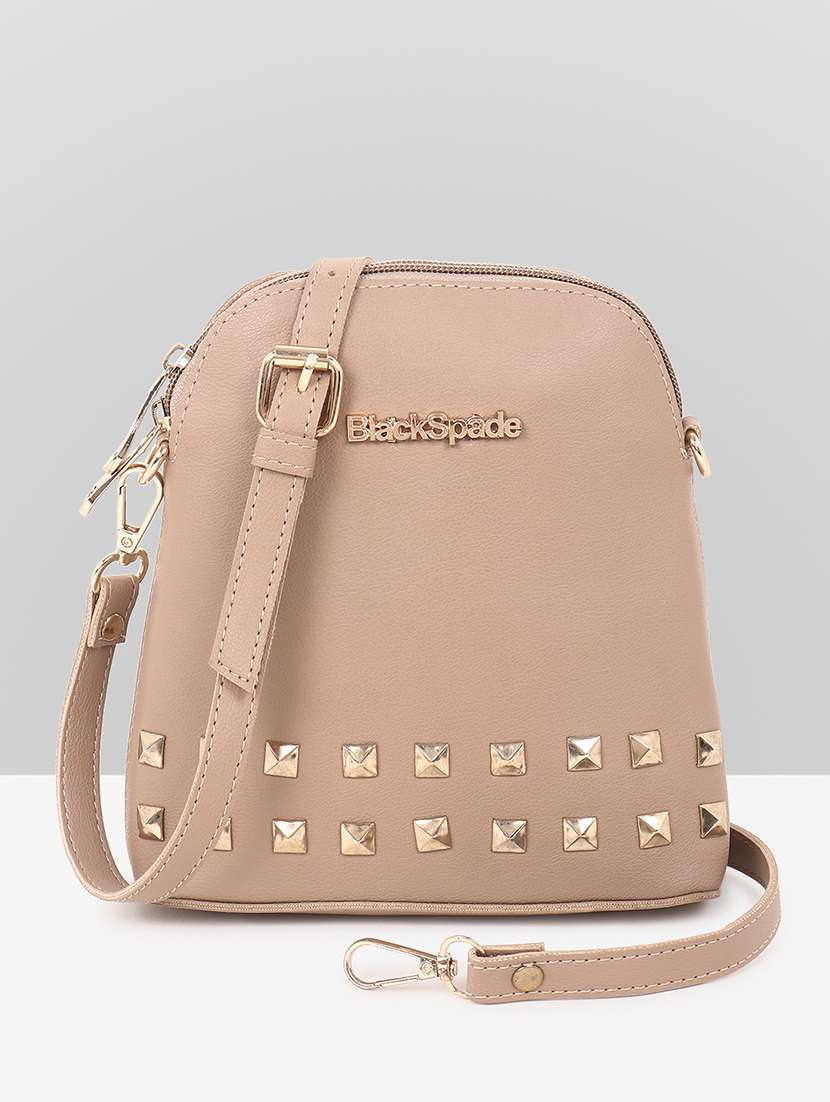 women beige leatherette sling bag - 22088506 - Zoom Image - 0