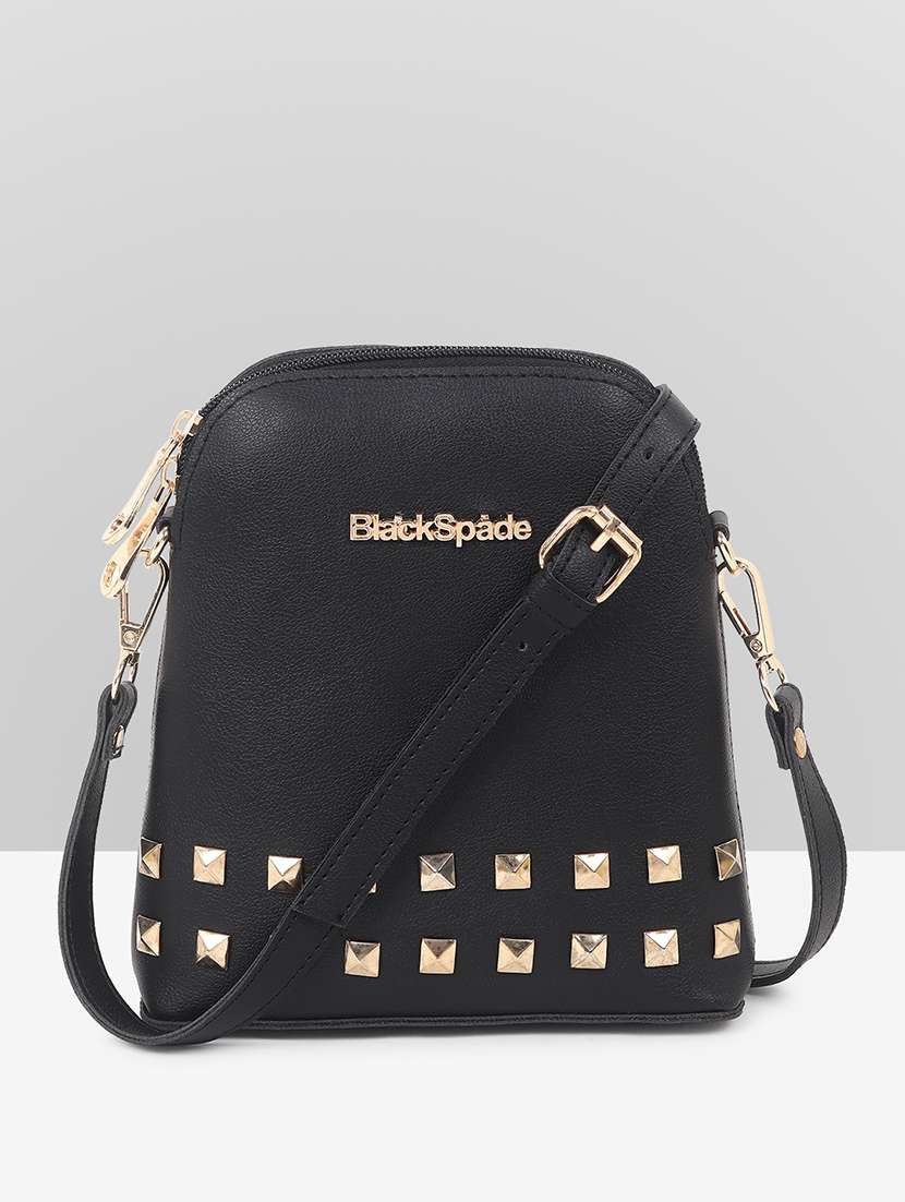 women black leatherette sling bag - 22088507 -  Zoom Image - 0