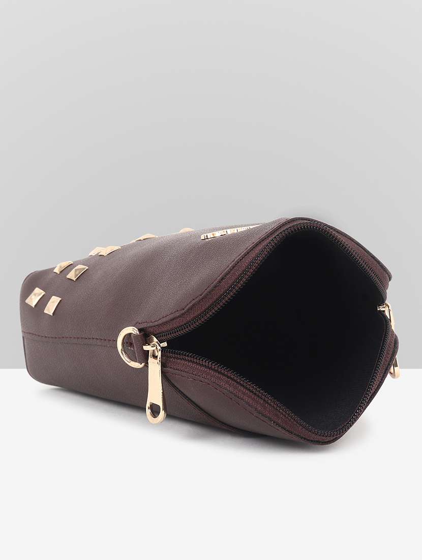 women brown leatherette sling bag - 22088508 - Standard Image - 5