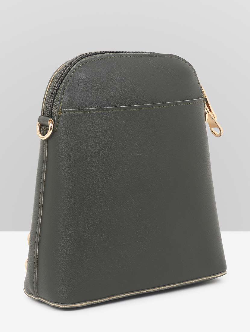 women solid leatherette sling bag - 22088509 - Standard Image - 3