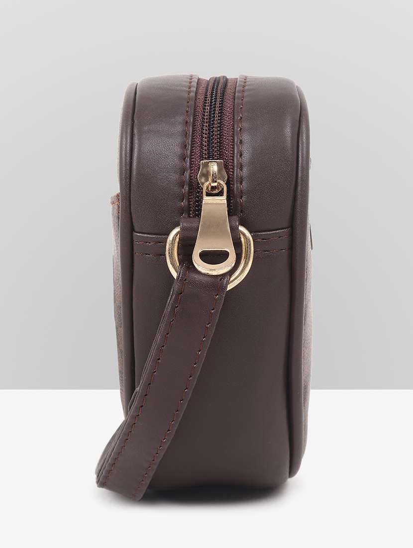 brown leatherette (pu) sling bag - 22088512 - Standard Image - 3