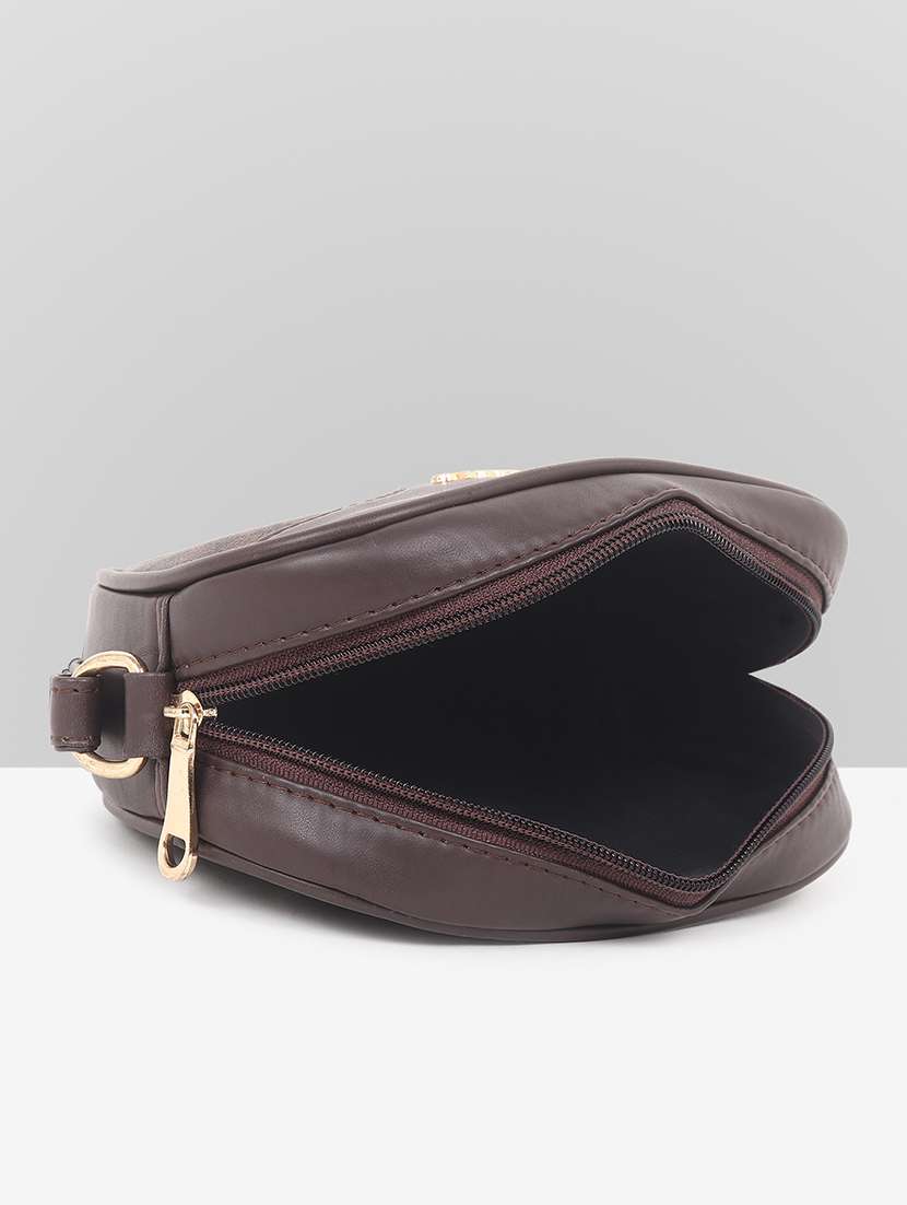 brown leatherette (pu) sling bag - 22088512 - Standard Image - 5
