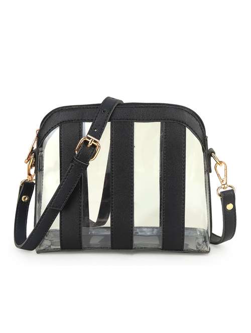 women striped leatherette sling bag - 22088532 -  Standard Image - 0