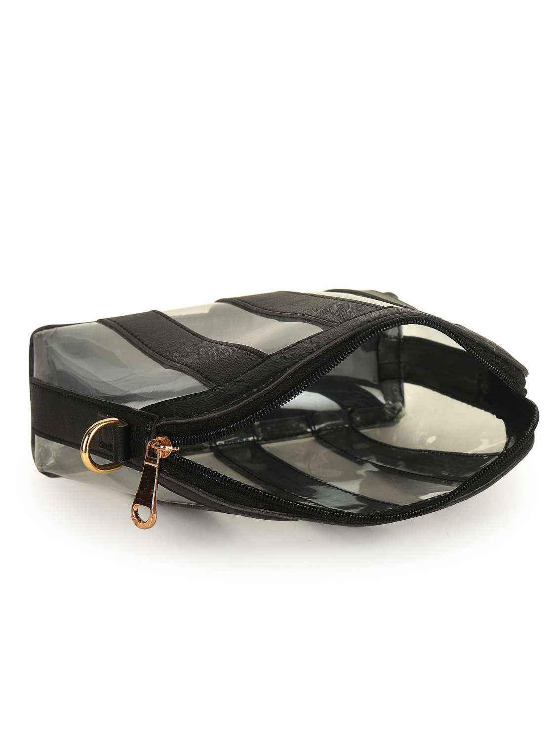 women striped leatherette sling bag - 22088532 - Standard Image - 5