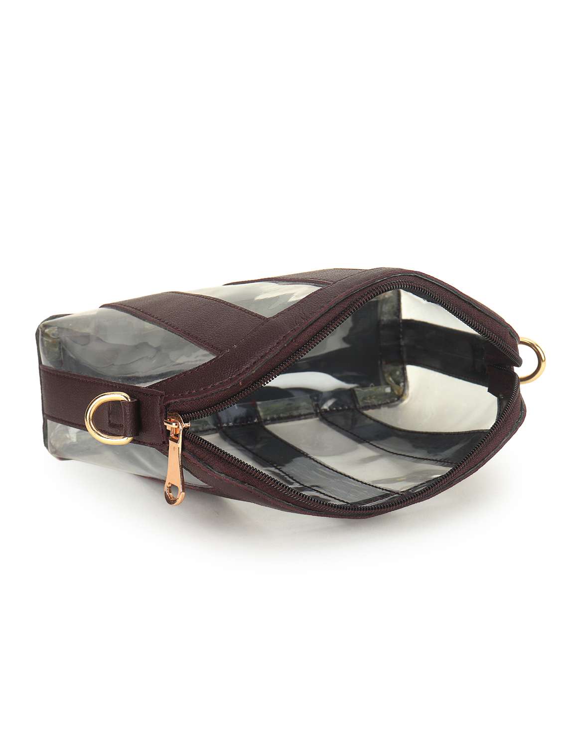 women striped leatherette sling bag - 22088533 - Standard Image - 3