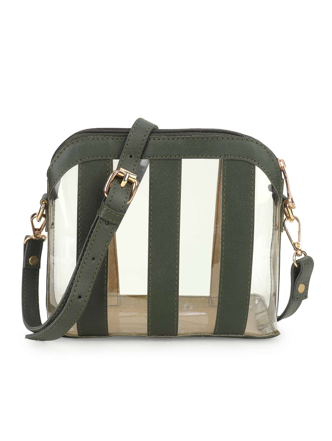 women striped leatherette sling bag - 22088535 - Zoom Image - 0