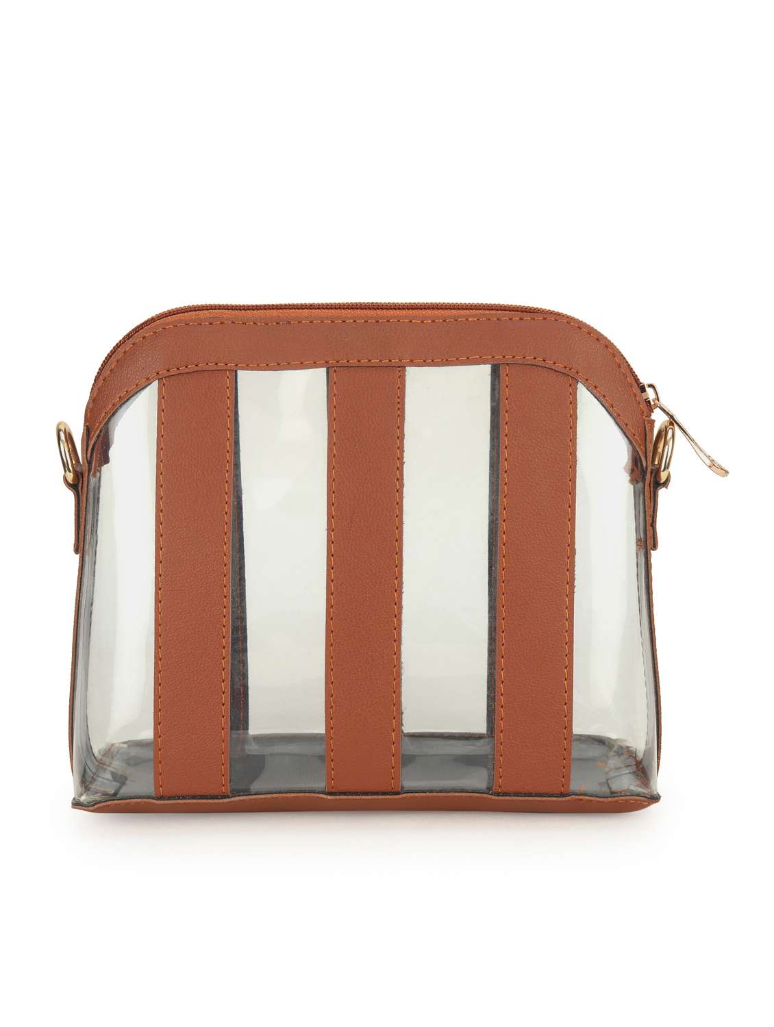 women striped leatherette sling bag - 22088536 - Standard Image - 5