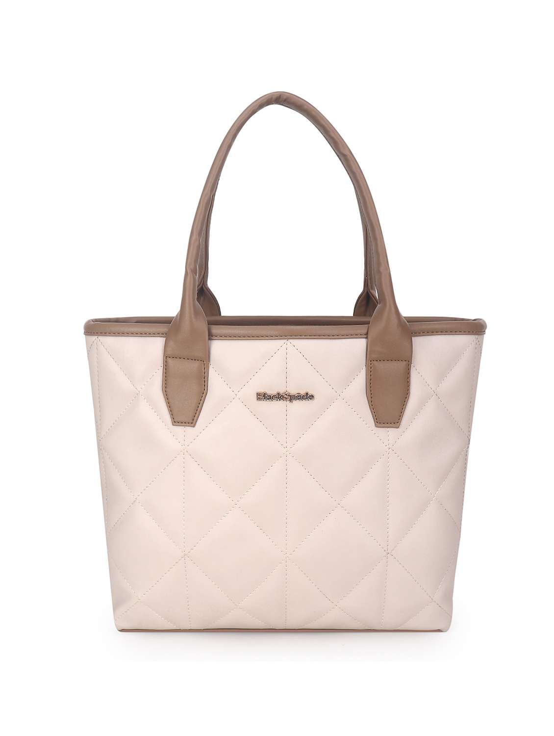 women cream textured double handle handbag - 22088537 - Zoom Image - 0