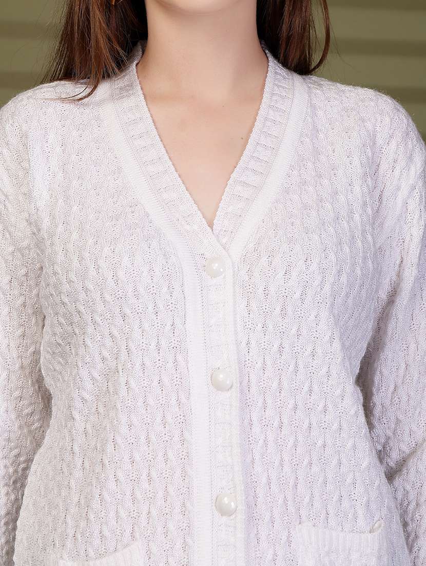women self designed long sleeve cardigan - 22088540 - Standard Image - 5