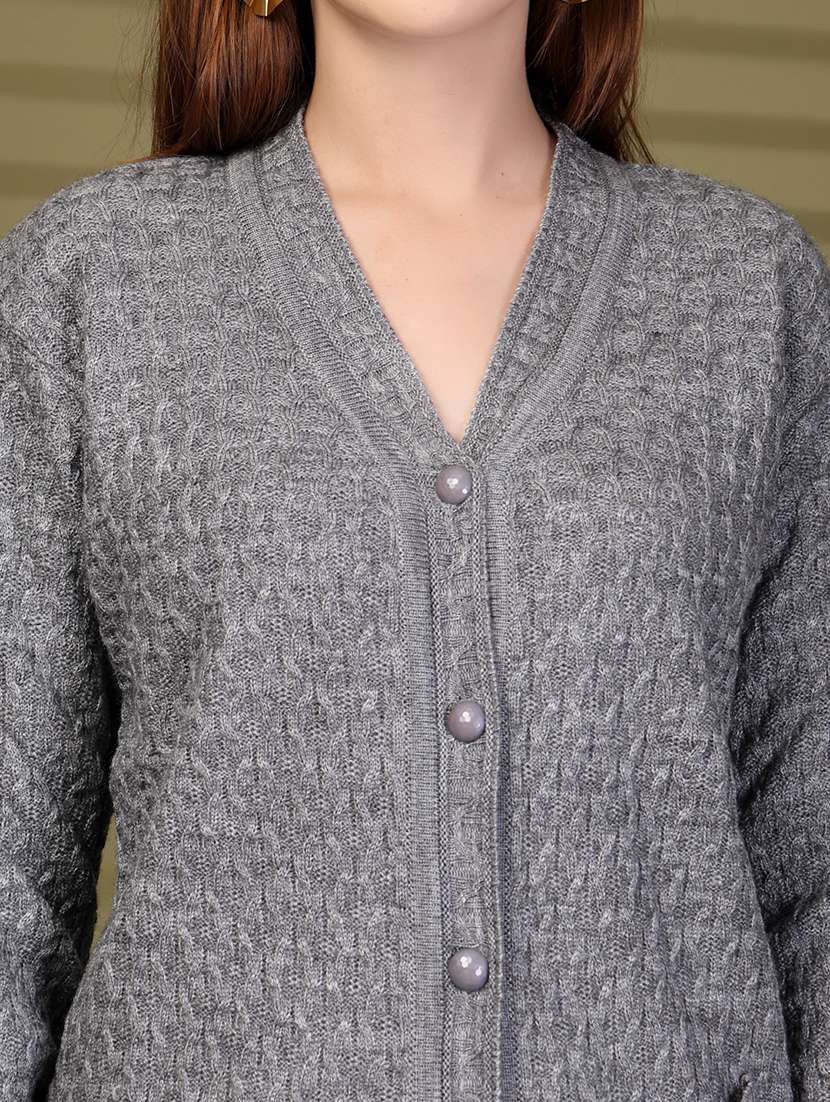 women self designed long sleeve cardigan - 22088542 -  Standard Image - 5