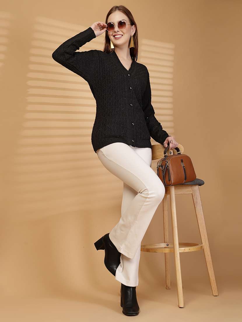 women self designed long sleeve cardigan - 22088543 -  Standard Image - 5
