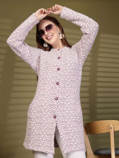women self designed long sleeve cardigan - 22088547 - Standard Image - 0