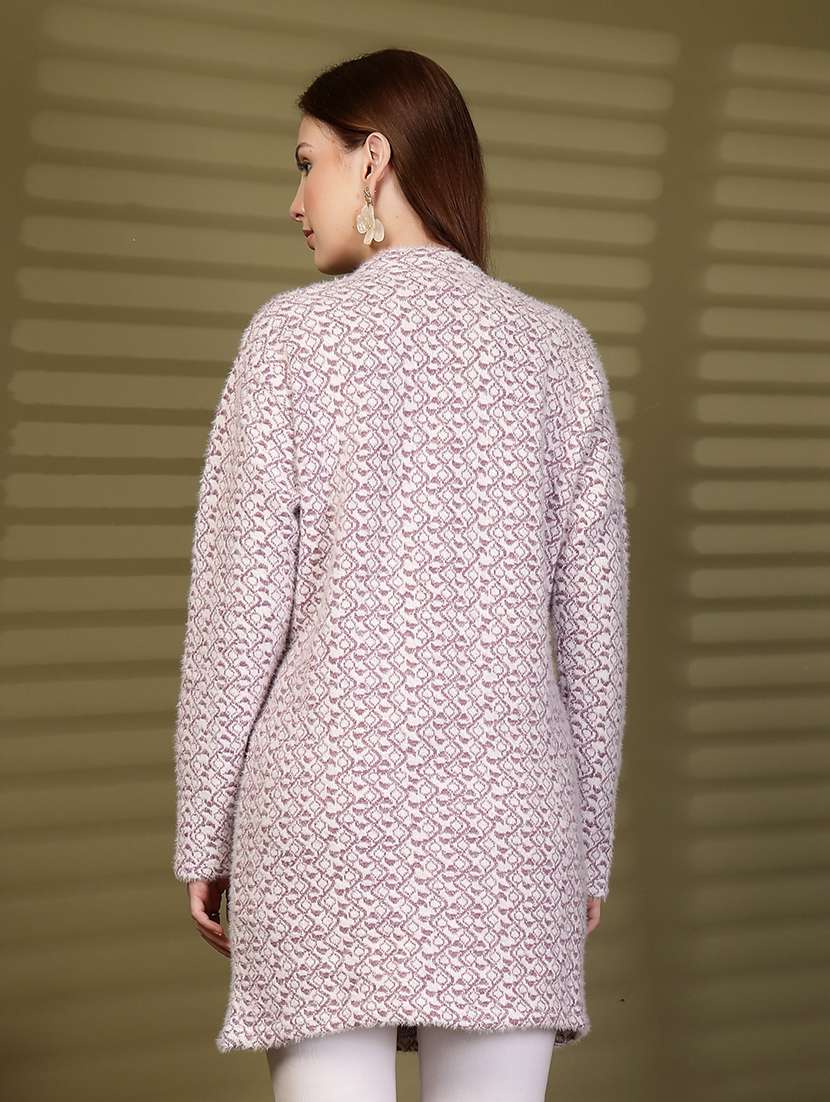 women self designed long sleeve cardigan - 22088547 - Standard Image - 3