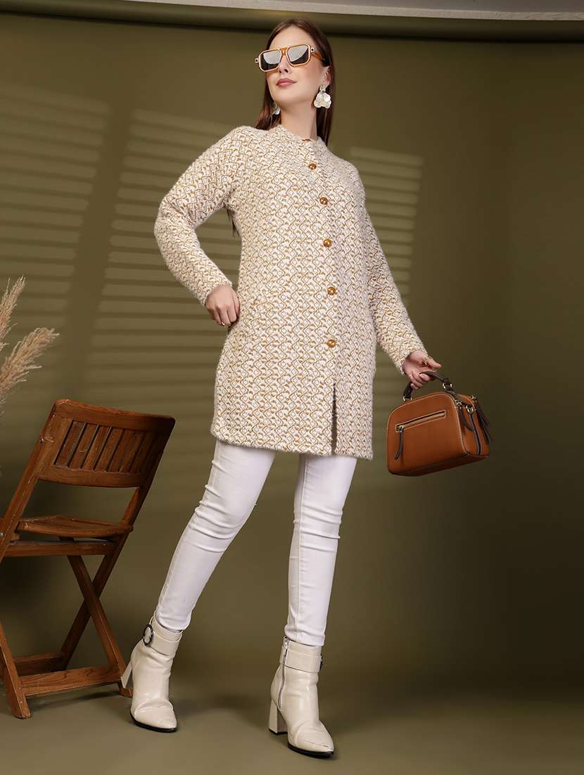 women self designed long sleeve cardigan - 22088548 - Standard Image - 5