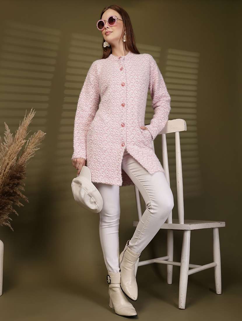 women self designed long sleeve cardigan - 22088549 - Standard Image - 5