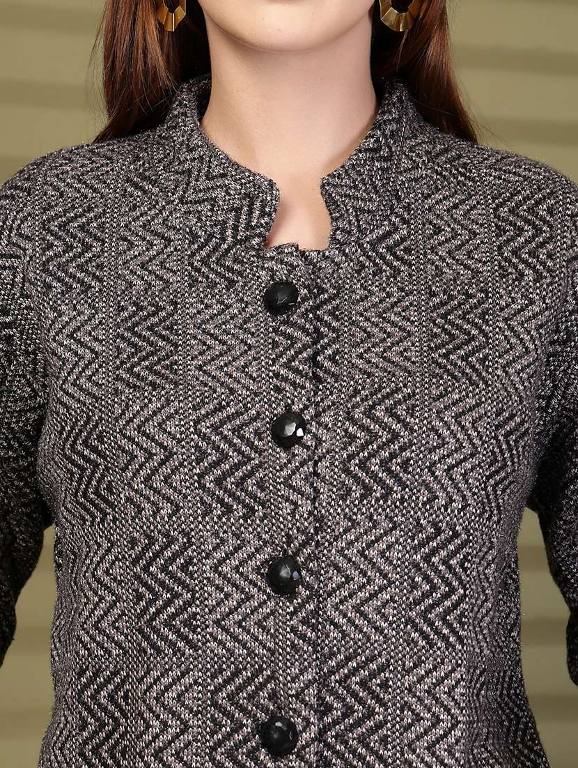 women self designed long sleeve cardigan - 22088550 -  Standard Image - 3