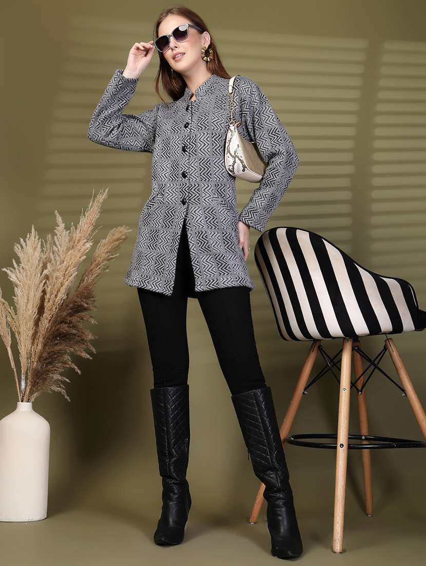 women self designed long sleeve cardigan - 22088551 - Standard Image - 3