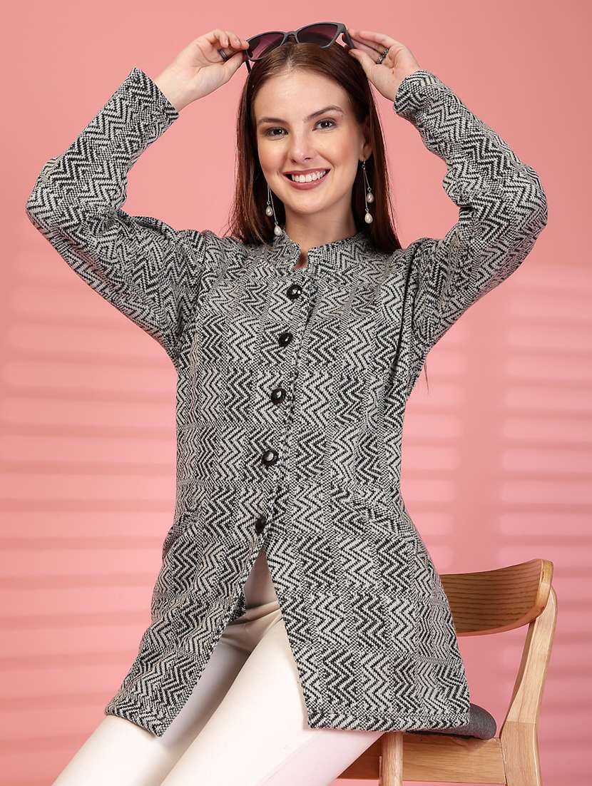 women self designed long sleeve cardigan - 22088552 - Zoom Image - 0
