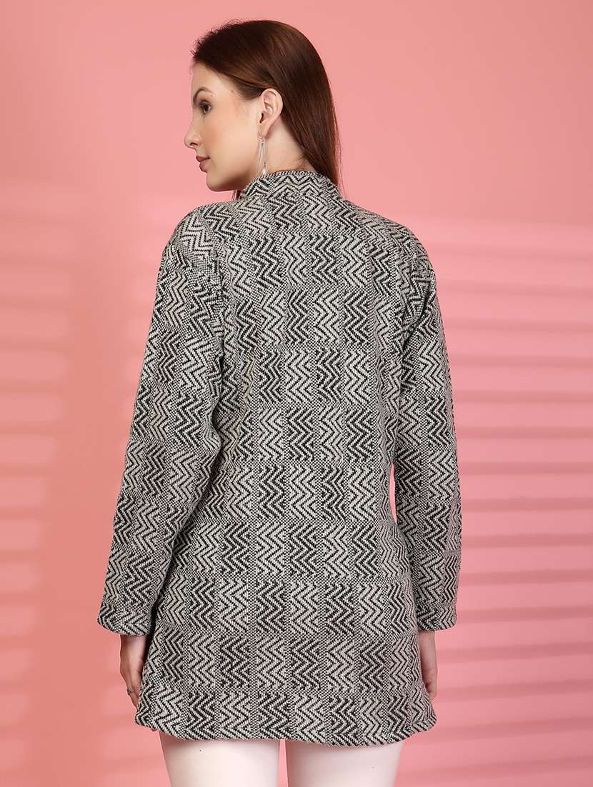 women self designed long sleeve cardigan - 22088552 - Standard Image - 3