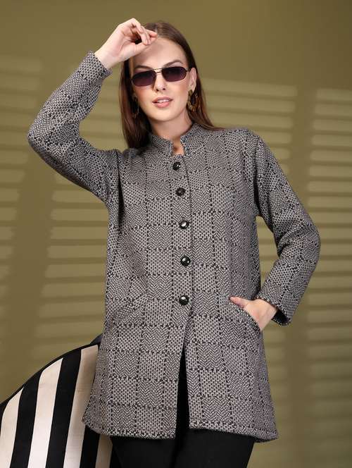 women self designed long sleeve cardigan - 22088554 -  Standard Image - 0