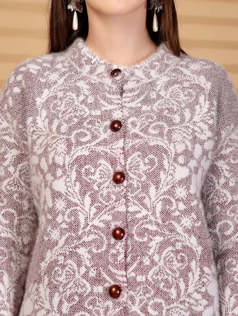 women self designed long sleeve cardigan - 22088557 - Standard Image - 3
